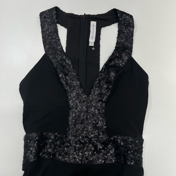 Dress The Population Delani Black Sequin Long Evening Gown Maxi Dress Size Small - Picture 7 of 13